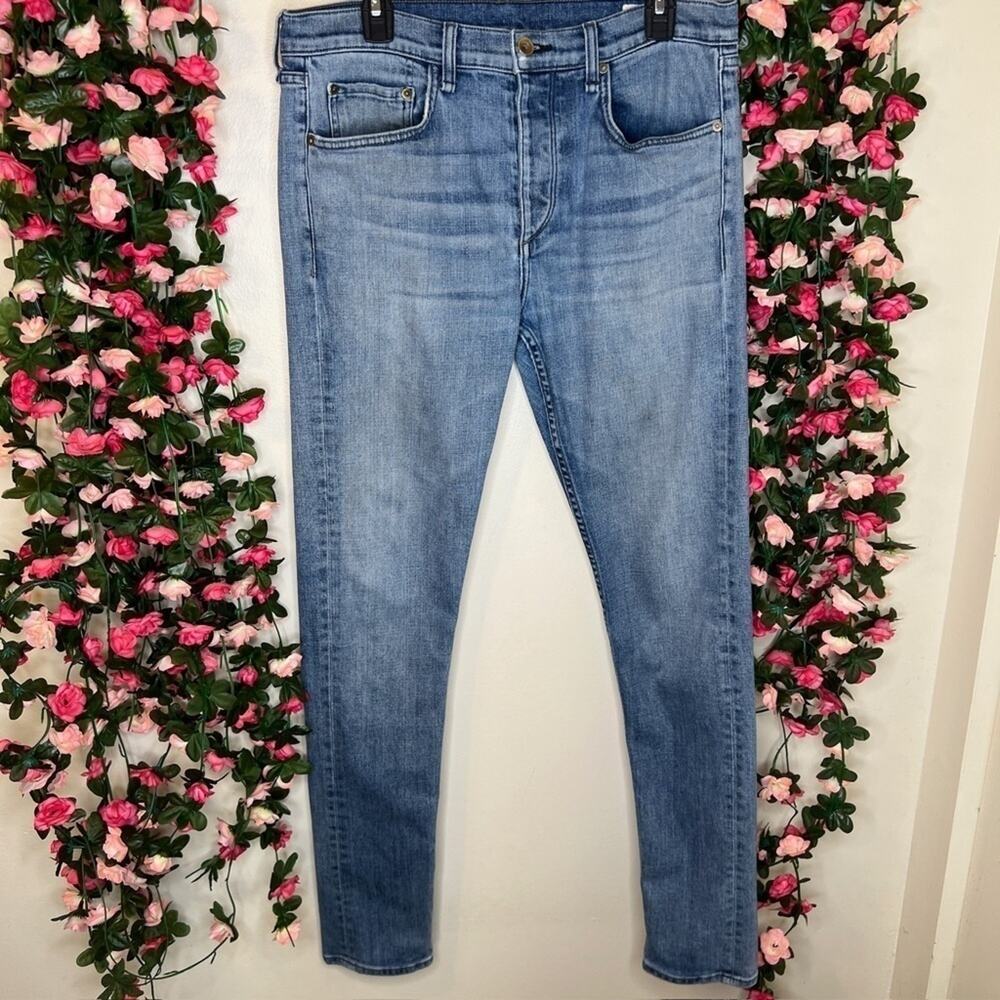 Rag & Bone Fit 1 Extra Slim Jeans 34x32 Medium Wash Blue Denim Mens